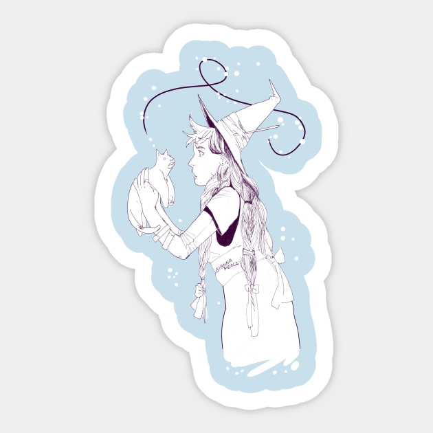 catwitch - monotone Sticker by GiannaMeola